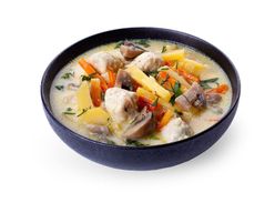 Суп сырный с куриными фрикадельками