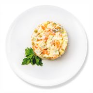 Оливье с красной рыбой
