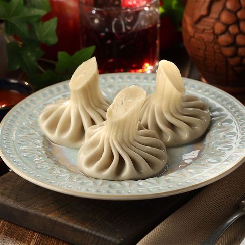 Хинкали с цыпленком и грибами