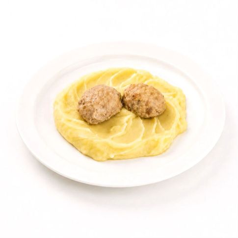 Картофельное пюре с куриными биточками