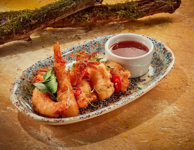 Креветки тигровые в сладко-остром соусе 