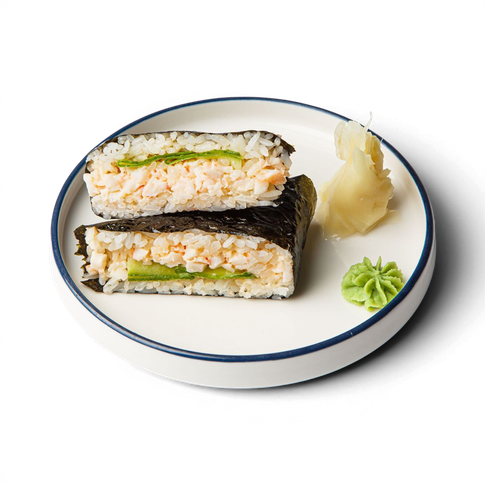 Онигири креветка, огурец
