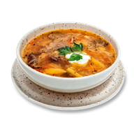 Щи с уткой и вешенками