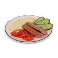 Жареная куриная колбаска с пюре(детское меню)