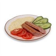 Жареная куриная колбаска с пюре(детское меню)