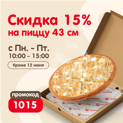 -15 % на пиццу 43 см