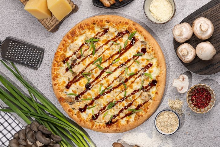 Пицца Грибной жульен с цыпленком 31 см тонкое тесто промо