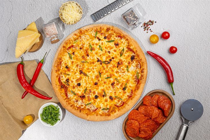 Пицца Испанская 31 см тонкое тесто промо