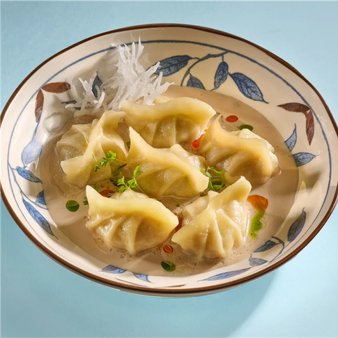 Гедза с креветками, кинза