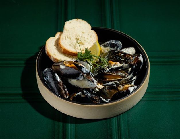 Мидии в сливочном соусе