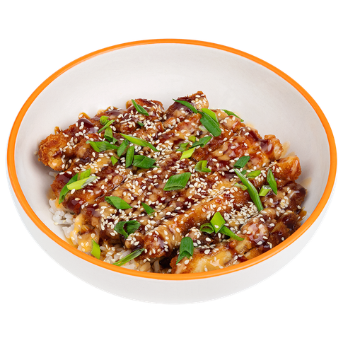 Кацу из курицы с японским рисом
