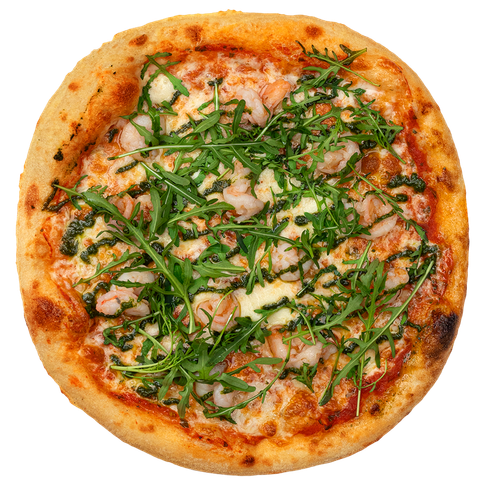 Креветки и руккола