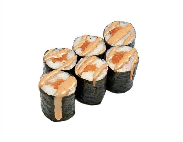 Острый ролл с лососем