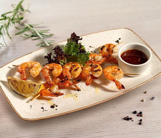 Тигровые креветки на гриле